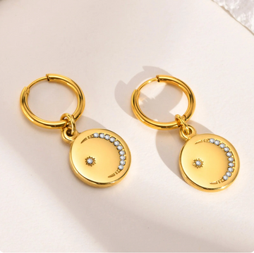 CRESCENT MOON HOOP EARRINGS